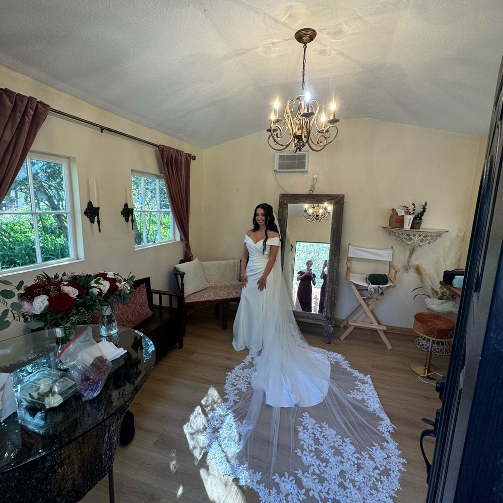 Beautiful cathedral length veil